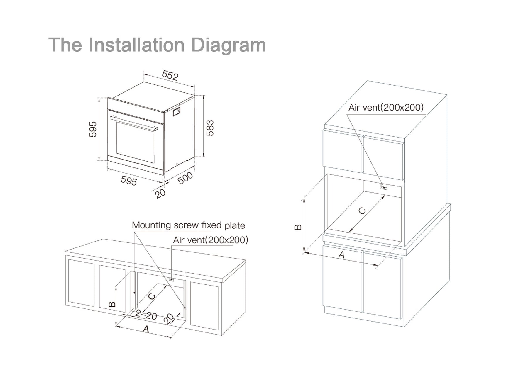 ROBAM | Electric Oven | KQWS-2800-R312 | 60L Large Volume | 600mm (w)