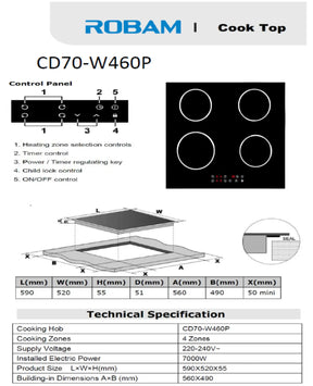 ROBAM | Induction Cooktop | CD70-W460P | 600mm (w)